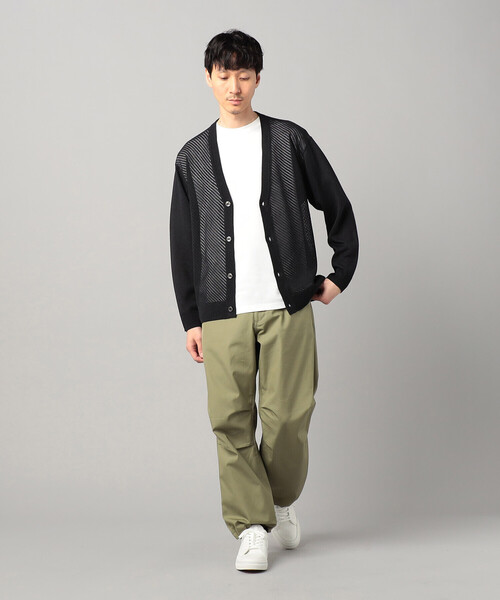 COMME CA MEN（コムサメン）の「ペーパーヤーン透かし編み カーディガン（カーディガン/ボレロ・メンズ・ブラック/チャコールグレー/ホワイト・M/L）」の10枚目の写真