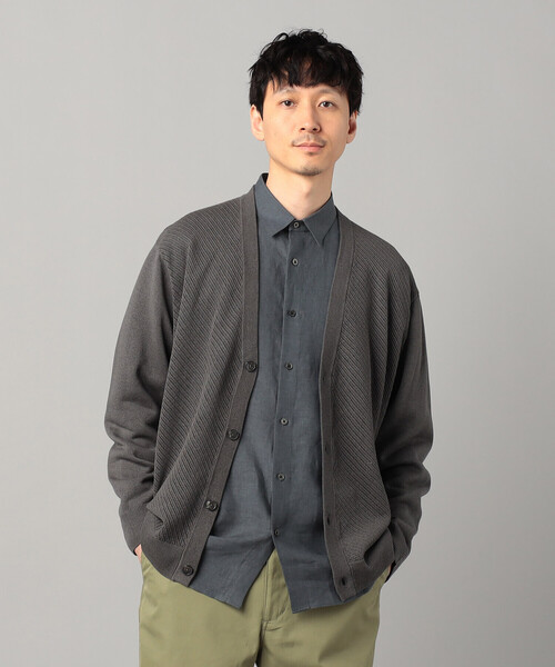 COMME CA MEN（コムサメン）の「ペーパーヤーン透かし編み カーディガン（カーディガン/ボレロ・メンズ・ブラック/チャコールグレー/ホワイト・M/L）」の13枚目の写真