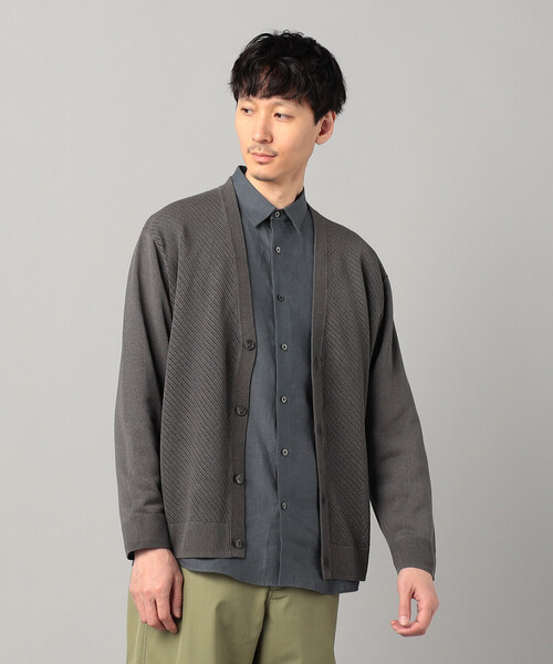 COMME CA MEN(コムサメン)の「ペーパーヤーン透かし編み カーディガン(カーディガン/ボレロ・メンズ・ブラック/チャコールグレー/ホワイト・M/L)」の16枚目の写真