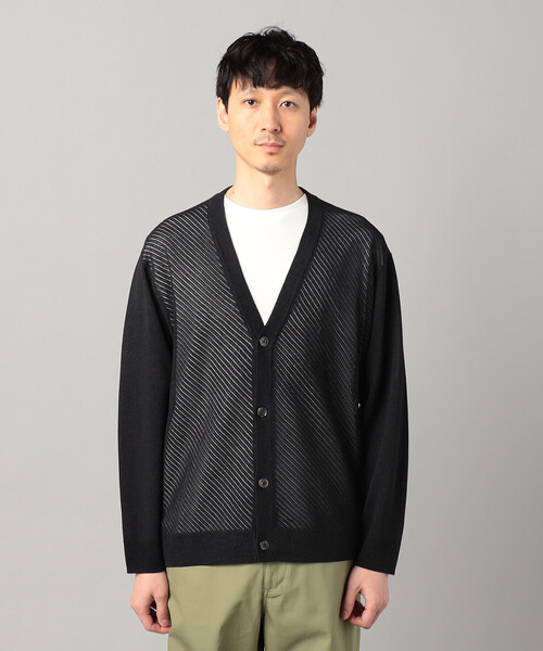 COMME CA MEN(コムサメン)の「ペーパーヤーン透かし編み カーディガン(カーディガン/ボレロ・メンズ・ブラック/チャコールグレー/ホワイト・M/L)」の17枚目の写真