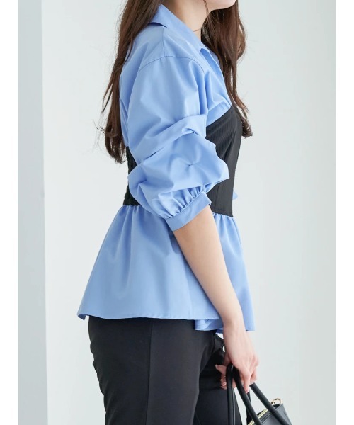 スキッパーカラー レイヤー トレーナー チェック柄 無地 nr8559 2color 】M LOGO スキッパーショートTシャツ ／ M LOGO skipper