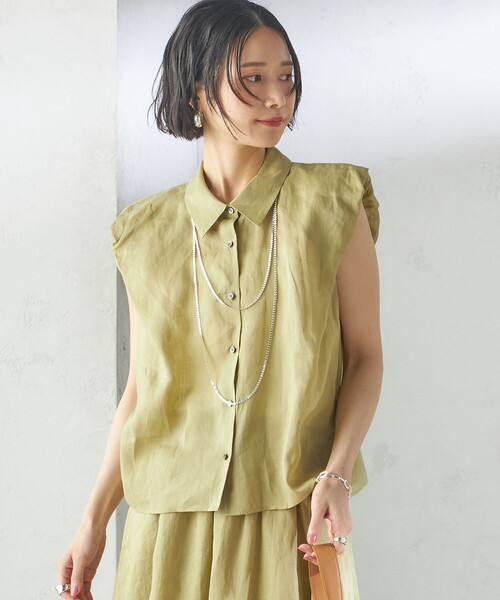 SHIPS for women / シップスウィメン 〈手洗い可能〉ラミー 4 ギャザー スリーブ ブラウス セール】〈手洗い可能〉ラミー 4 ギャザー スリーブ ブラウス