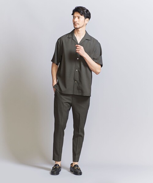 BEAUTY&YOUTH UNITED ARROWS(ビューティーアンドユースユナイテッドアローズ)の「【WEB限定 WARDROBE SMART】 Reflax オープンカラー シャツ(シャツ/ブラウス・メンズ・ダークグレー/ロイヤルブルー/ブラック・S/M/L/XL)」の6枚目の写真