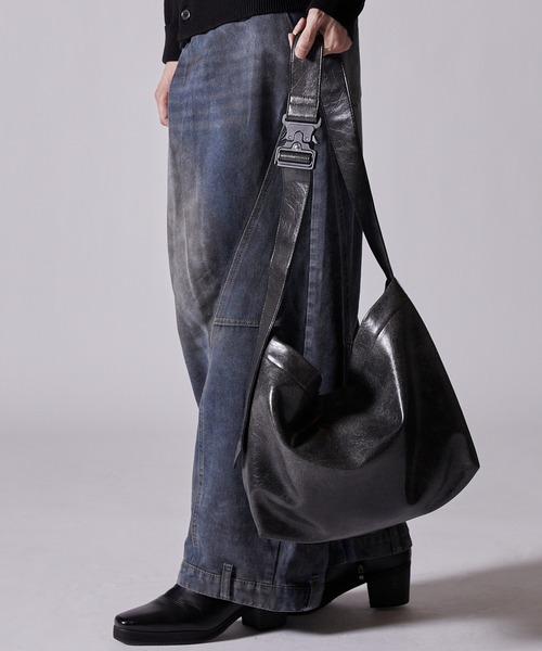 ハイエンド ショルダーバッグ メタルバックル Metal Buckle Shoulder Bag/Tote Bag/メタルバックル合皮