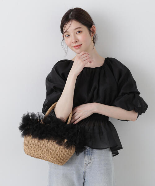 PROPORTION BODY DRESSING（プロポーションボディドレッシング）の「２ＷＡＹオフショルフィッシュテールブラウス / 1215110900（シャツ/ブラウス・レディース・ブルー/ブラック/ベージュ・SMALL/MEDIUM）」の4枚目の写真