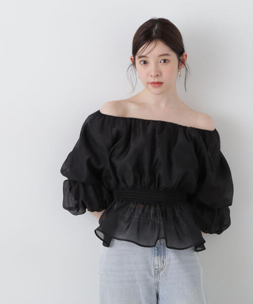 PROPORTION BODY DRESSING（プロポーションボディドレッシング）の「２ＷＡＹオフショルフィッシュテールブラウス / 1215110900（シャツ/ブラウス・レディース・ブルー/ブラック/ベージュ・SMALL/MEDIUM）」の6枚目の写真