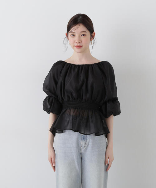 PROPORTION BODY DRESSING（プロポーションボディドレッシング）の「２ＷＡＹオフショルフィッシュテールブラウス / 1215110900（シャツ/ブラウス・レディース・ブルー/ブラック/ベージュ・SMALL/MEDIUM）」の7枚目の写真