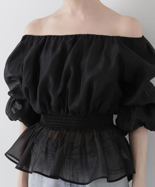 PROPORTION BODY DRESSING（プロポーションボディドレッシング）の「２ＷＡＹオフショルフィッシュテールブラウス / 1215110900（シャツ/ブラウス・レディース・ブルー/ブラック/ベージュ・SMALL/MEDIUM）」の12枚目の写真