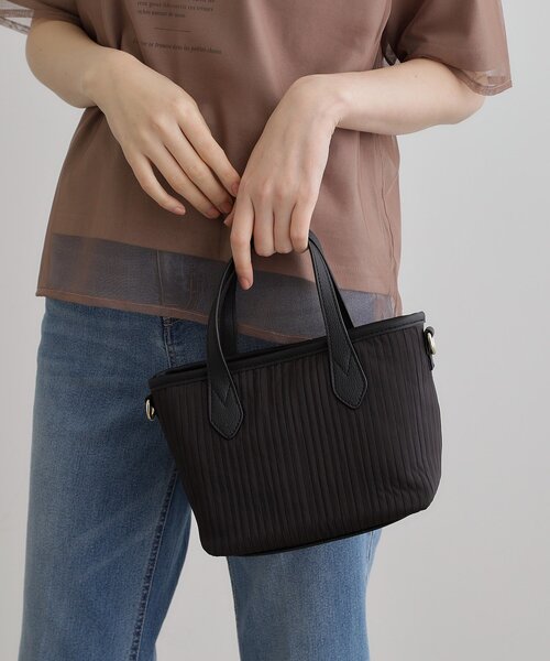 grove(グローブ)の「アソートミニ2WAYトート(トートバッグ・レディース・ブラック系2/ネイビー系1/レッド系3/ブラック/ブラック系7・00)」の2枚目の写真