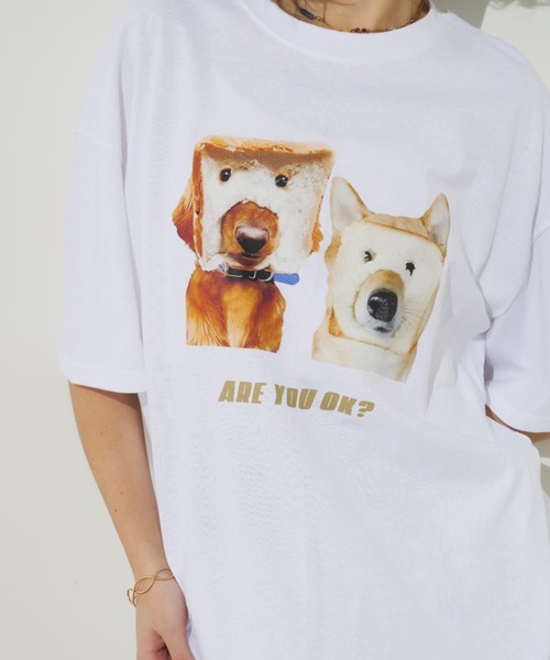 Unitage（ユニテージ）の「イタズラわんTEE（Tシャツ/カットソー・レディース・ブラック/ホワイト・FREE）」の6枚目の写真