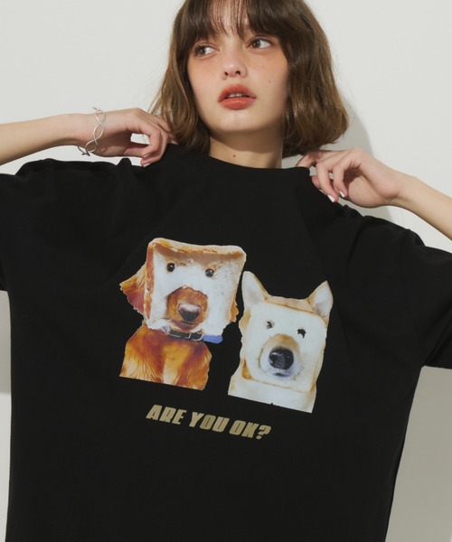 Unitage（ユニテージ）の「イタズラわんTEE（Tシャツ/カットソー・レディース・ブラック/ホワイト・FREE）」の10枚目の写真