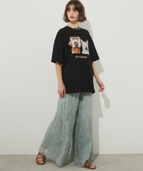 Unitage（ユニテージ）の「イタズラわんTEE（Tシャツ/カットソー・レディース・ブラック/ホワイト・FREE）」の16枚目の写真