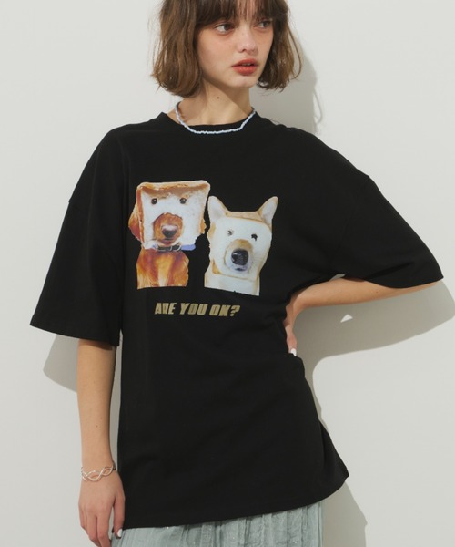 Unitage（ユニテージ）の「イタズラわんTEE（Tシャツ/カットソー・レディース・ブラック/ホワイト・FREE）」の13枚目の写真