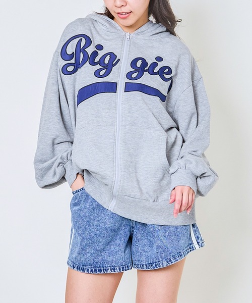 GORGE(ゴージ)の「《BIGロゴ×ジップアップ》レディース 裏毛スウェット パーカー ストリート カジュアル 春秋冬(パーカー・レディース・ブラック/オフホワイト/オートミール・F)」の6枚目の写真
