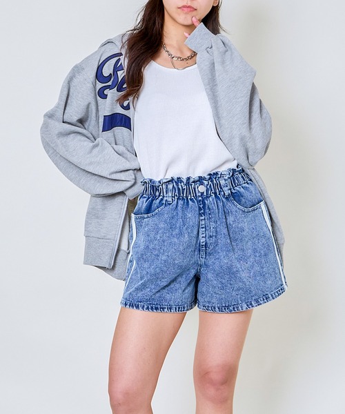 GORGE(ゴージ)の「《BIGロゴ×ジップアップ》レディース 裏毛スウェット パーカー ストリート カジュアル 春秋冬(パーカー・レディース・ブラック/オフホワイト/オートミール・F)」の9枚目の写真
