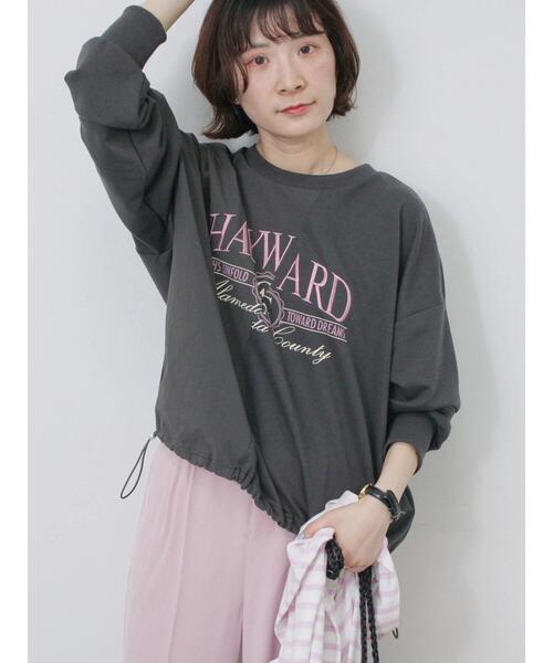 Samansa Mos2 blue（サマンサモスモスブルー）の「異素材切替リメイク風プルオーバー（Tシャツ/カットソー・レディース・オフホワイト/サックスブルー/チャコールグレー・F）」の2枚目の写真