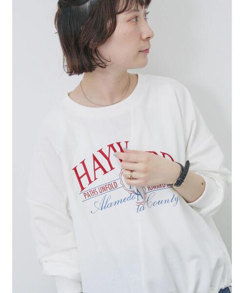 Samansa Mos2 blue（サマンサモスモスブルー）の「異素材切替リメイク風プルオーバー（Tシャツ/カットソー・レディース・オフホワイト/サックスブルー/チャコールグレー・F）」の5枚目の写真