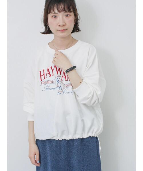 Samansa Mos2 blue（サマンサモスモスブルー）の「異素材切替リメイク風プルオーバー（Tシャツ/カットソー・レディース・オフホワイト/サックスブルー/チャコールグレー・F）」の6枚目の写真