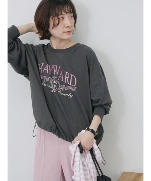 Samansa Mos2 blue（サマンサモスモスブルー）の「異素材切替リメイク風プルオーバー（Tシャツ/カットソー・レディース・オフホワイト/サックスブルー/チャコールグレー・F）」の11枚目の写真