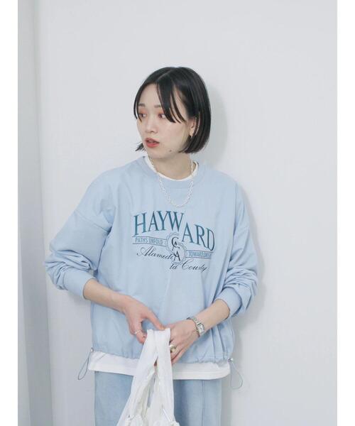 Samansa Mos2 blue（サマンサモスモスブルー）の「異素材切替リメイク風プルオーバー（Tシャツ/カットソー・レディース・オフホワイト/サックスブルー/チャコールグレー・F）」の21枚目の写真