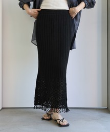 【FD】ブラックフリンジスカート2613 30％off】フリンジチュール2WAYスカート(ブラック) - seventen