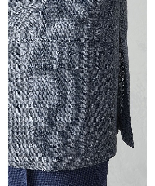 Perfect Suit FActory（パーフェクトスーツファクトリー）の「TRANS CONTINENTS　ライトビズ・レノクロスジャケット（テーラードジャケット・メンズ・ブルー/サックスブルー/ベージュ・M/L/SS/S/LL/AB（M）/AB（L）/XL-AB）」の12枚目の写真