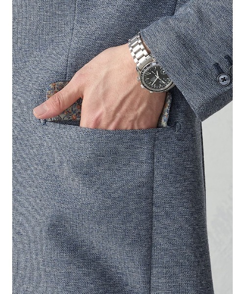 Perfect Suit FActory（パーフェクトスーツファクトリー）の「TRANS CONTINENTS　ライトビズ・レノクロスジャケット（テーラードジャケット・メンズ・ブルー/サックスブルー/ベージュ・M/L/SS/S/LL/AB（M）/AB（L）/XL-AB）」の13枚目の写真