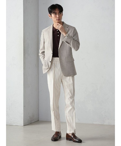 Perfect Suit FActory（パーフェクトスーツファクトリー）の「TRANS CONTINENTS　ライトビズ・レノクロスジャケット（テーラードジャケット・メンズ・ブルー/サックスブルー/ベージュ・M/L/SS/S/LL/AB（M）/AB（L）/XL-AB）」の5枚目の写真