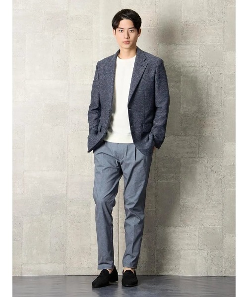 Perfect Suit FActory（パーフェクトスーツファクトリー）の「TRANS CONTINENTS　ライトビズ・レノクロスジャケット（テーラードジャケット・メンズ・ブルー/サックスブルー/ベージュ・M/L/SS/S/LL/AB（M）/AB（L）/XL-AB）」の18枚目の写真