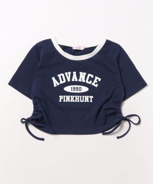 PINKHUNT（ピンクハント）の「PINKHUNT ピンクハント サイドシャーリング Tシャツ 0597K（Tシャツ/カットソー・キッズ・ネイビー/ホワイト・140cm/150cm/160cm/130cm/120cm）」の13枚目の写真