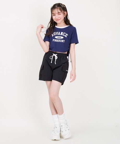 PINKHUNT（ピンクハント）の「PINKHUNT ピンクハント サイドシャーリング Tシャツ 0597K（Tシャツ/カットソー・キッズ・ネイビー/ホワイト・140cm/150cm/160cm/130cm/120cm）」の18枚目の写真