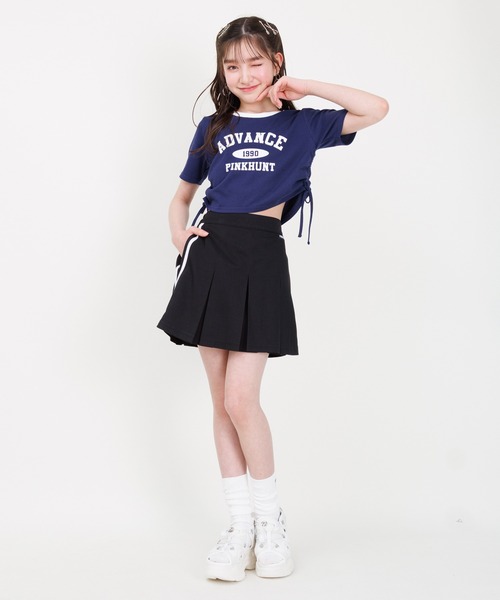 PINKHUNT（ピンクハント）の「PINKHUNT ピンクハント サイドシャーリング Tシャツ 0597K（Tシャツ/カットソー・キッズ・ネイビー/ホワイト・140cm/150cm/160cm/130cm/120cm）」の15枚目の写真