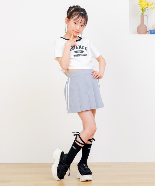 PINKHUNT（ピンクハント）の「PINKHUNT ピンクハント サイドシャーリング Tシャツ 0597K（Tシャツ/カットソー・キッズ・ネイビー/ホワイト・140cm/150cm/160cm/130cm/120cm）」の22枚目の写真