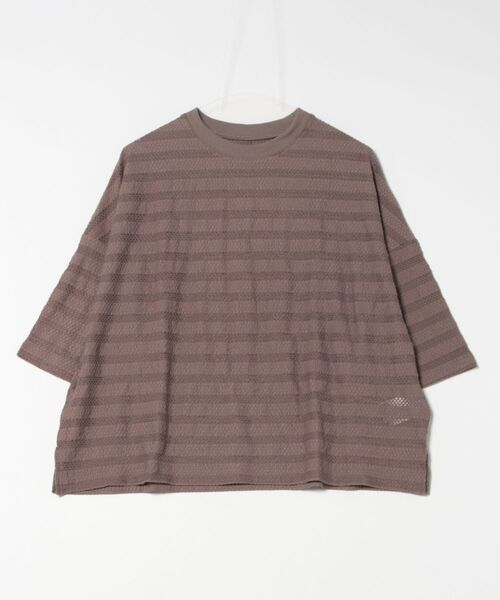 and it_(アンドイット)の「ニットレースワイドプルオーバー(Tシャツ/カットソー・レディース・クリーム/ブラック/グレイッシュベージュ/パープル・M-L)」の7枚目の写真