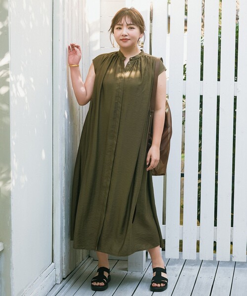 最終お値下げ❣️UNFILO【極美品】ヴィンテージシアギャザーワンピース 今季M 撥水/接触冷感/洗える】ヴィンテージシアー ギャザーワンピース