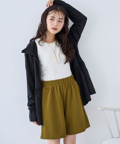 mil(ミル)の「【ラッシュガード】カット楊柳 ハーフパンツ ショートパンツ(その他パンツ・レディース・ブラウン/ブラック/オリーブ・XS/S)」の1枚目の写真