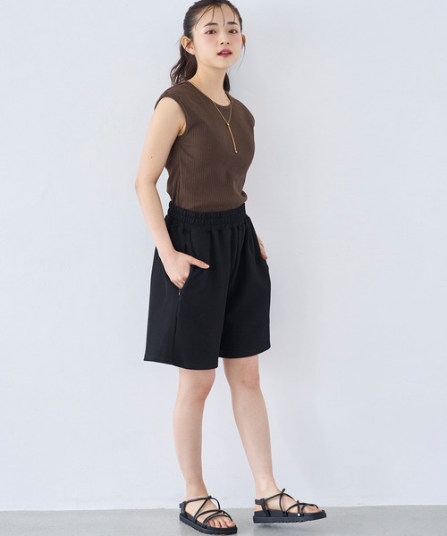 mil(ミル)の「【ラッシュガード】カット楊柳 ハーフパンツ ショートパンツ(その他パンツ・レディース・ブラウン/ブラック/オリーブ・XS/S)」の5枚目の写真