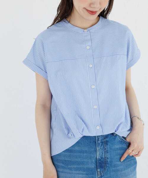 セール】『WEB限定』フロントタックフレンチスリーブシャツ（シャツ  