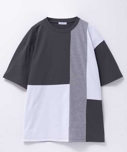 URBAN COLLECTION（アーバンコレクション）の「URBANCOLLECTION AIR Smoosy 切り替えＴシャツ（Tシャツ/カットソー・メンズ・ホワイト系1/ブラック/ホワイト系2/ベージュ/グリーン/チャコールグレー・M/S/XL/L）」の4枚目の写真
