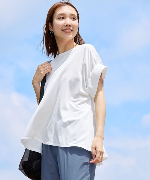 UNFILO(アンフィーロ)の「ヒートシールドジャージー ボリュームフレアT(Tシャツ/カットソー・レディース・ホワイト系/ブラック系/スカイブルー系/ダークブラウン系・X-LARGE)」の21枚目の写真