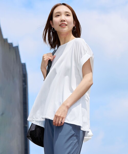 UNFILO(アンフィーロ)の「ヒートシールドジャージー ボリュームフレアT(Tシャツ/カットソー・レディース・ホワイト系/ブラック系/スカイブルー系/ダークブラウン系・X-LARGE)」の20枚目の写真