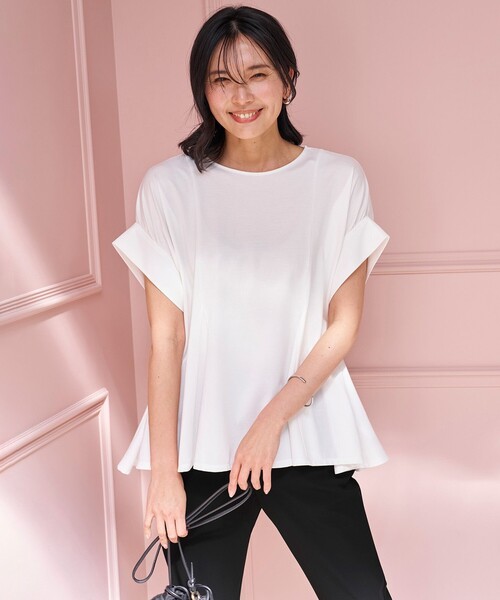 UNFILO(アンフィーロ)の「ヒートシールドジャージー ボリュームフレアT(Tシャツ/カットソー・レディース・ホワイト系/ブラック系/スカイブルー系/ダークブラウン系・X-LARGE)」の18枚目の写真