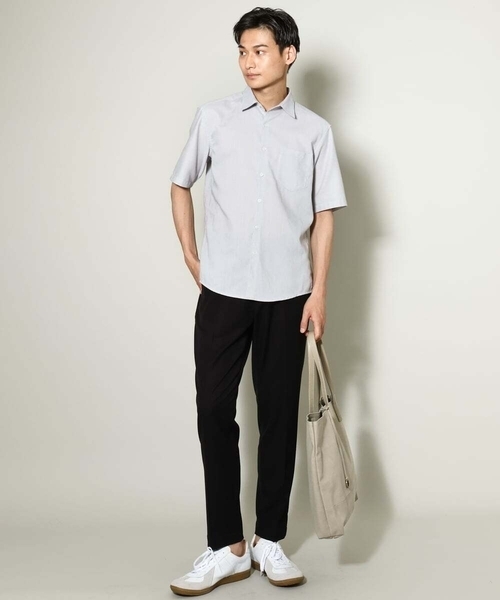 a.v.v（アーヴェヴェ）の「【接触冷感】スマートシャンブレースラックス アンクル丈（その他パンツ・メンズ・チャコールグレー/ネイビー/ブラック・44/48/46/50）」の4枚目の写真