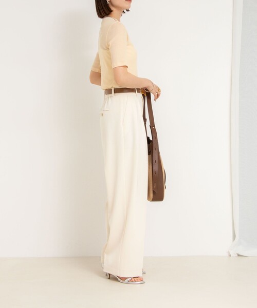 NOLLEY’S Sophi（ノーリーズソフィ）の「シアー配色トリミング半袖Tシャツ（Tシャツ/カットソー・レディース・ホワイト/オレンジ/ブラック・38）」の9枚目の写真