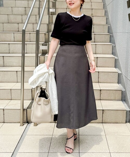 NOLLEY’S Sophi（ノーリーズソフィ）の「シアー配色トリミング半袖Tシャツ（Tシャツ/カットソー・レディース・ホワイト/オレンジ/ブラック・38）」の12枚目の写真