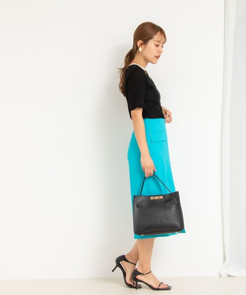 NOLLEY’S Sophi（ノーリーズソフィ）の「シアー配色トリミング半袖Tシャツ（Tシャツ/カットソー・レディース・ホワイト/オレンジ/ブラック・38）」の14枚目の写真