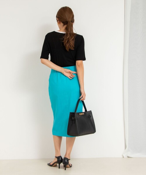 NOLLEY’S Sophi（ノーリーズソフィ）の「シアー配色トリミング半袖Tシャツ（Tシャツ/カットソー・レディース・ホワイト/オレンジ/ブラック・38）」の15枚目の写真