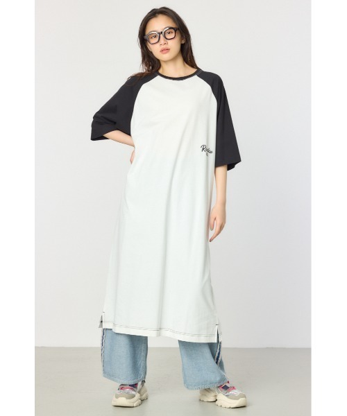 RODEO CROWNS WIDE BOWL(ロデオクラウンズワイドボウル)の「ラグランカラーステッチワンピース(ワンピース・レディース・ブラック/ネイビー/オフホワイト/マルチ・FREE)」の19枚目の写真