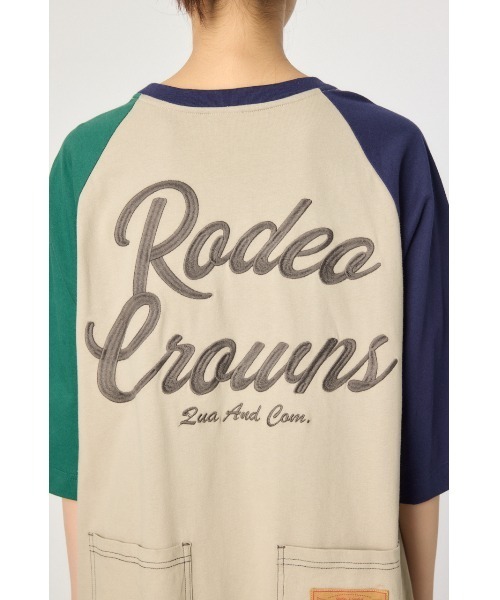 RODEO CROWNS WIDE BOWL(ロデオクラウンズワイドボウル)の「ラグランカラーステッチワンピース(ワンピース・レディース・ブラック/ネイビー/オフホワイト/マルチ・FREE)」の5枚目の写真