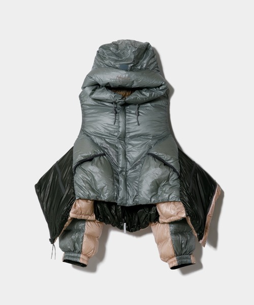 beautiful people（ビューティフルピープル）の「NANGA multilayering  down vest blouson（ダウンジャケット/コート・レディース・チャコール/ベージュ・36/40/38）」の6枚目の写真